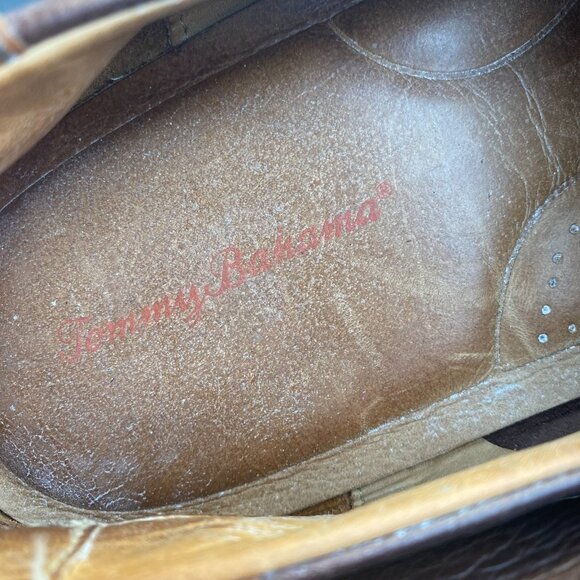 Tommy Bahama Faxon Men's SZ 11.5 M Leather Slip On Loafers Driving Shoes Brown - Picture 5 of 13